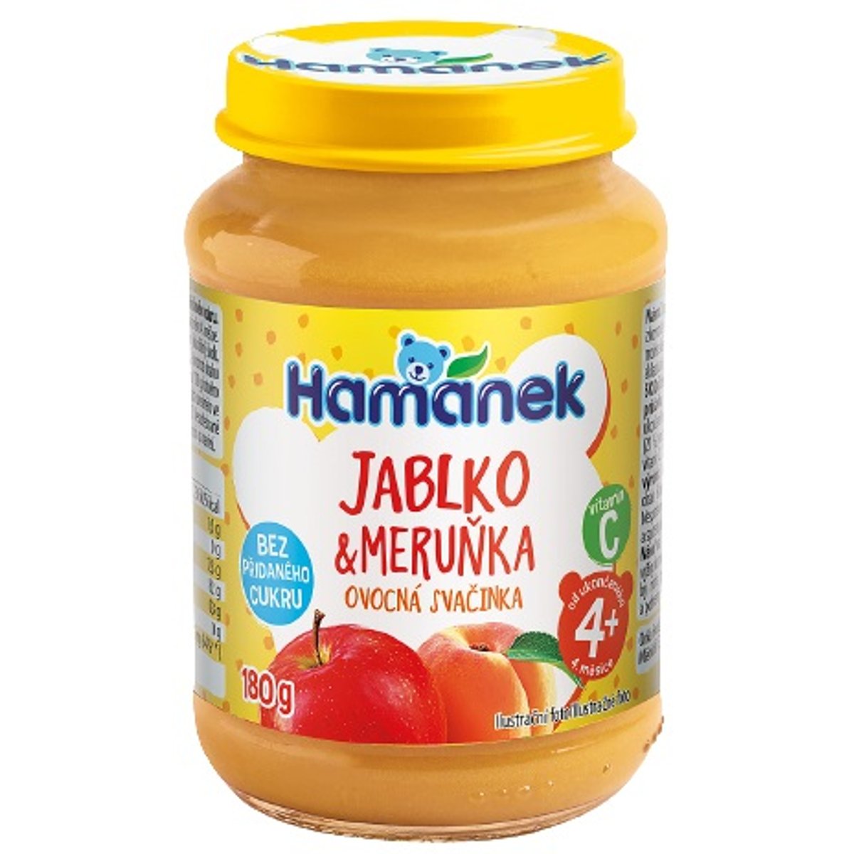 Hamánek Neslazená ovocná přesnídávka jablko a meruňka