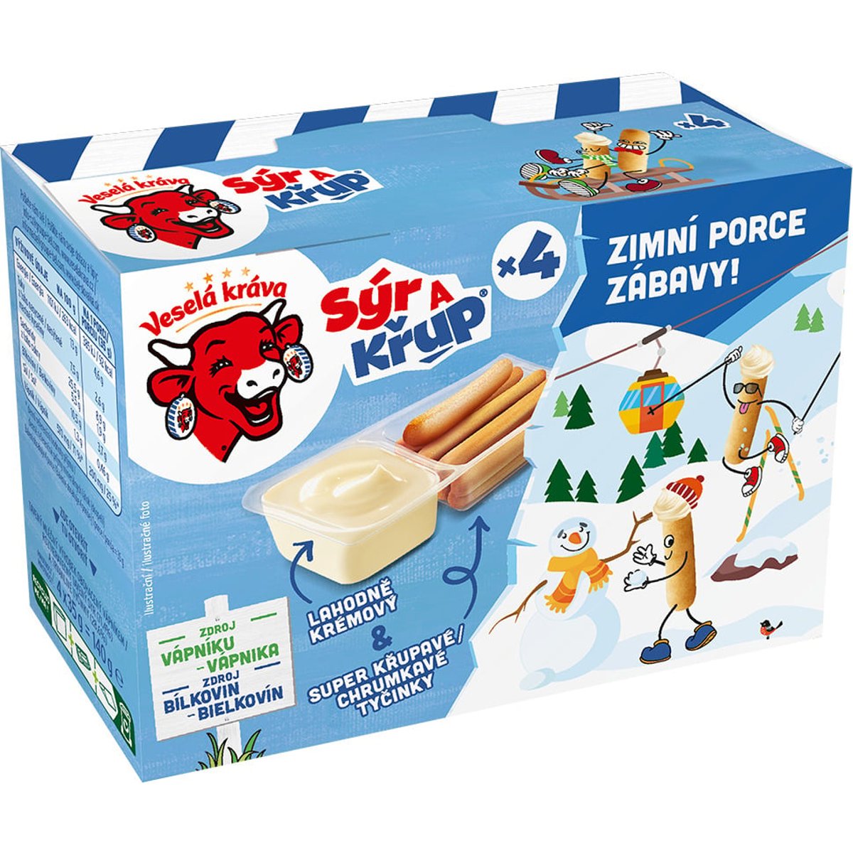 Veselá Kráva Sýr a křup 4 ks