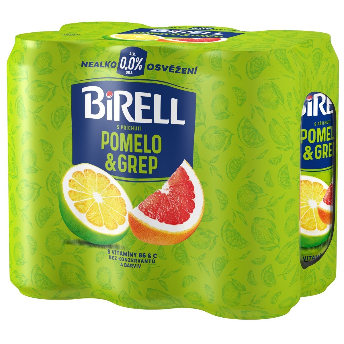 Birell 0.0 Pomelo & Grep nealkoholické pivo 6×0,5 l plech