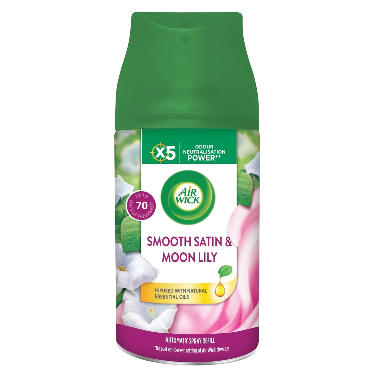 Air Wick Freshmatic Smooth Satin & Moon Lily osvěžovač vzduchu náhradní náplň 250 ml