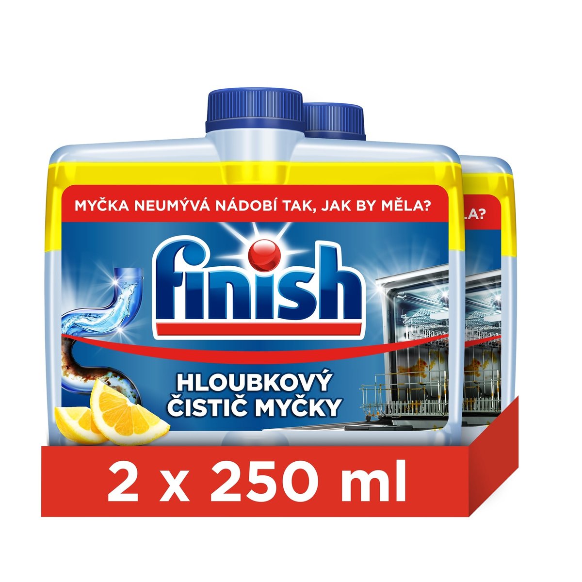 Finish Čistič myčky citronový 2×250 ml