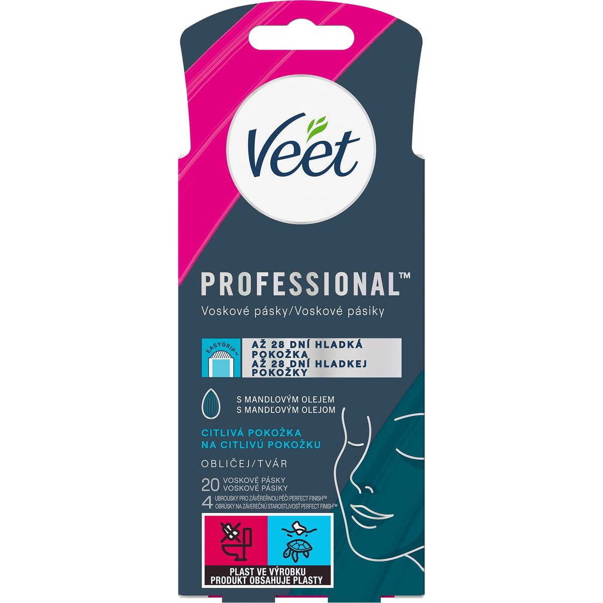 VEET Professional Studené vosk. pásky na obličej pro citlivou pokožku