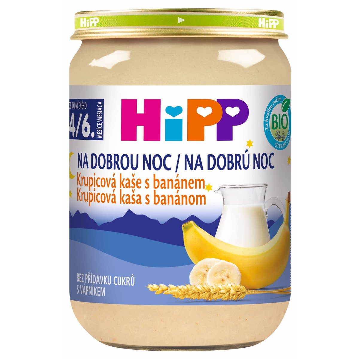 HiPP BIO Kaše na dobrou noc krupicová s banánem