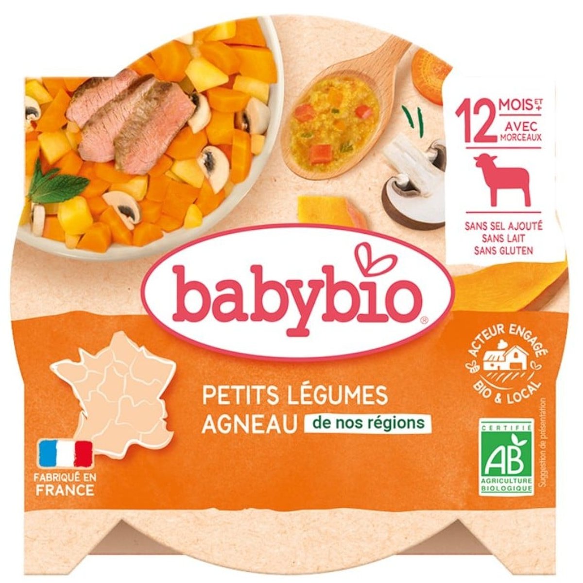 Babybio BIO Dušená zelenina s jehněčím masem