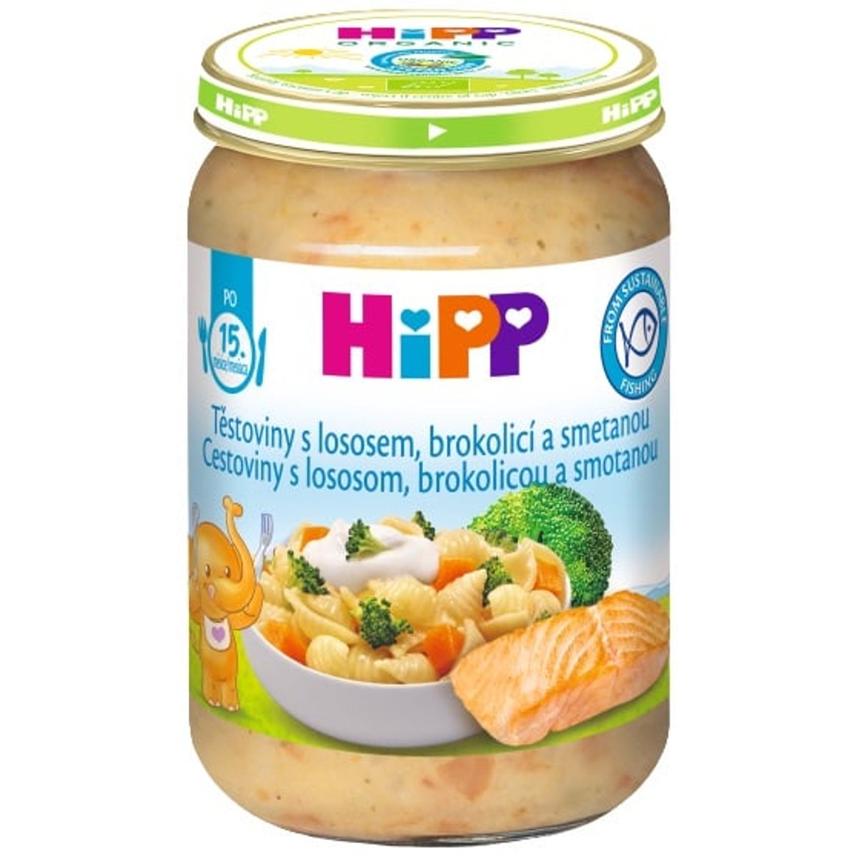 HiPP Těstoviny s lososem, brokolicí a smetanou