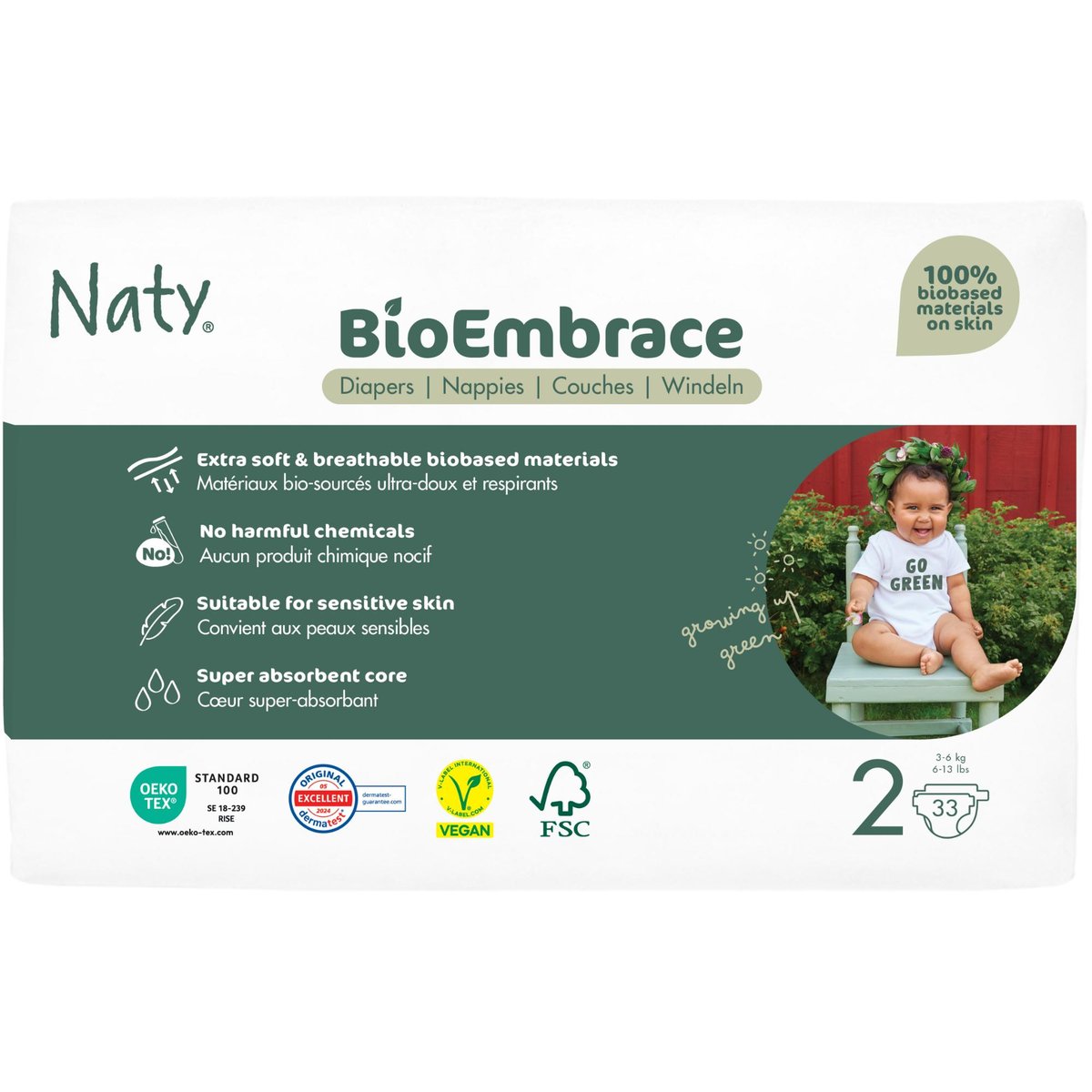 Naty Bioembrace plenky Mini (velikost 2) 3–6 kg