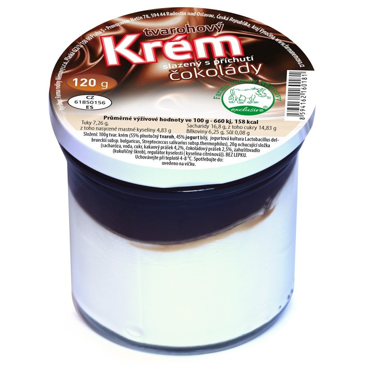 Farma rodiny Němcovy Tvarohový krém slazený s příchutí čokolády