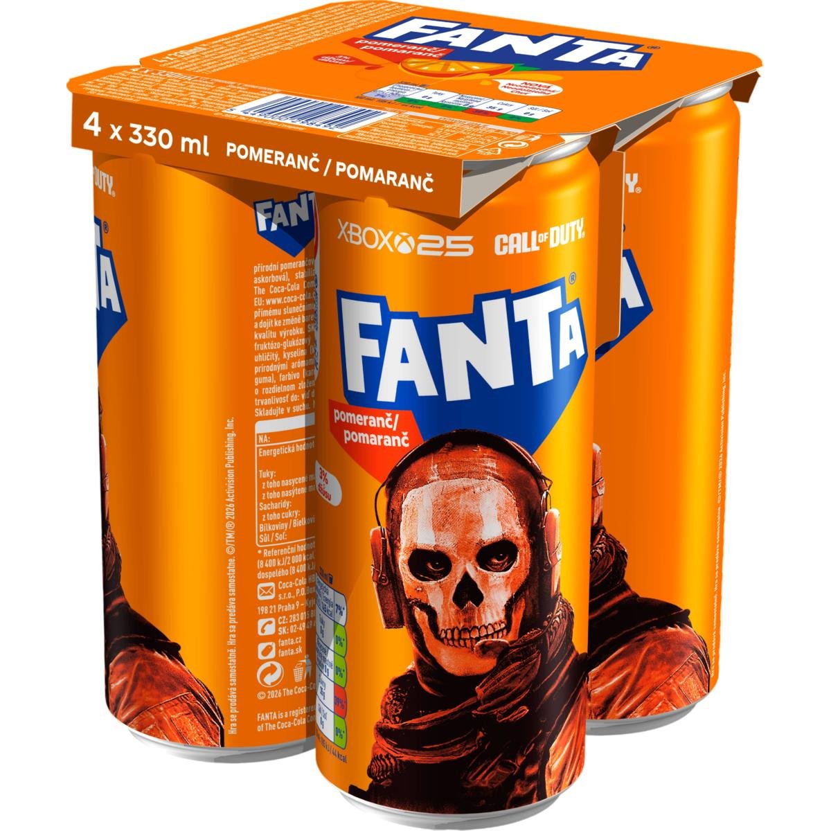 Fanta Pomeranč 4x0,33l plech