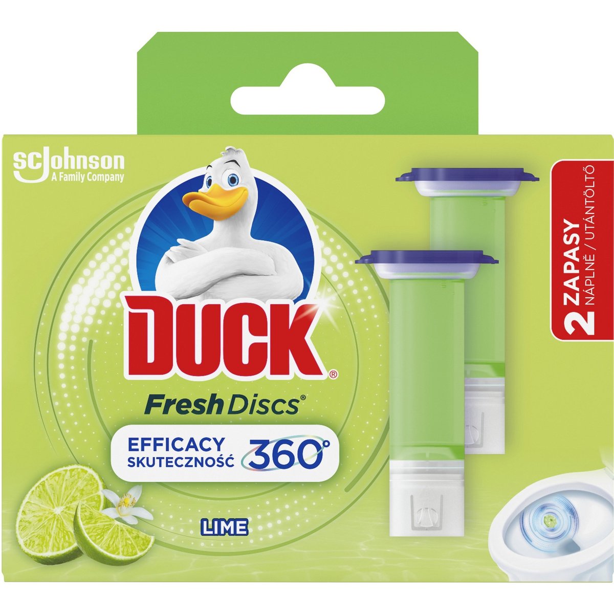 Duck Fresh Discs - náhradní náplň - náplň limetka, 2 x 36 ml