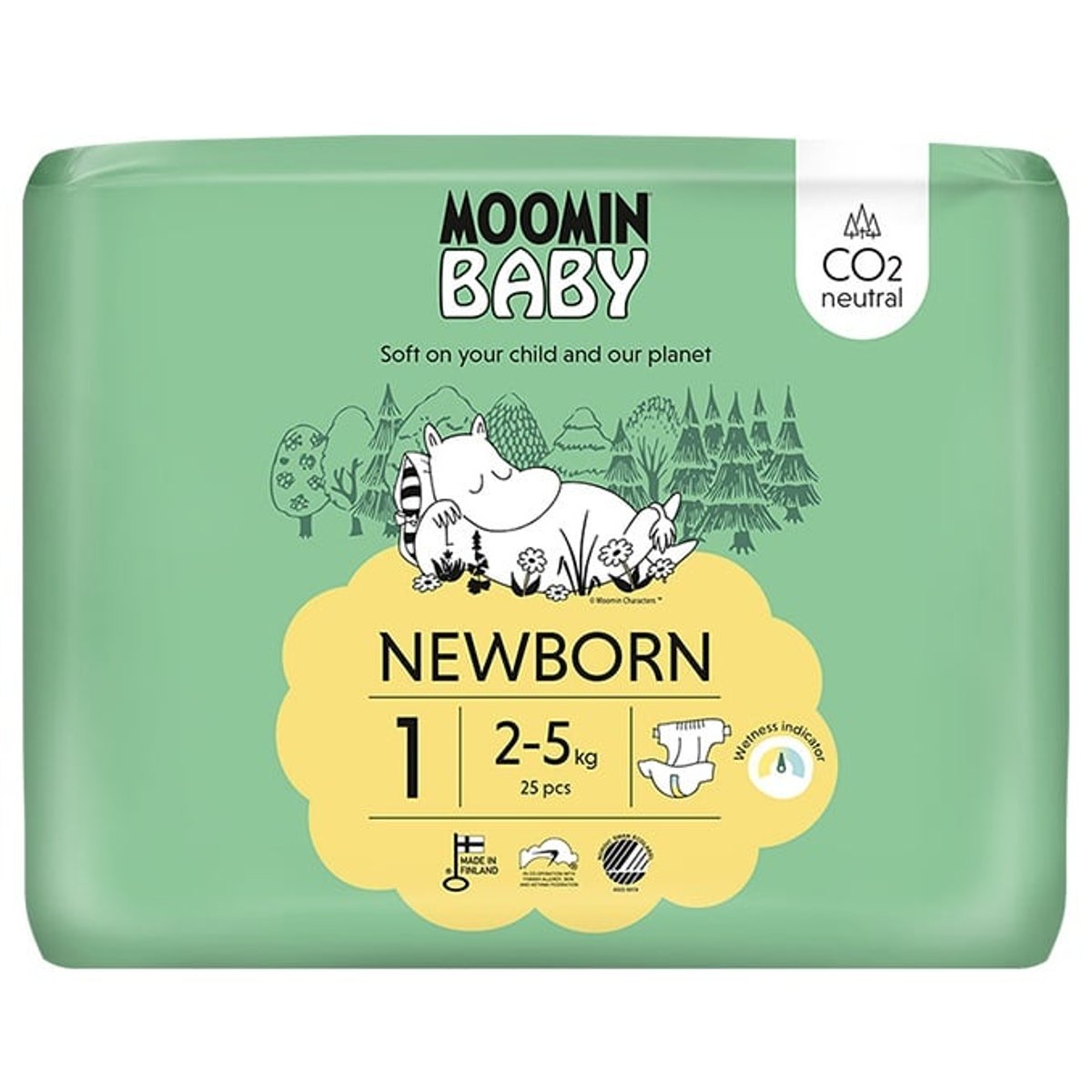 Moomin Baby EKO Jednorázové plenky newborn 1 (2–5 kg)