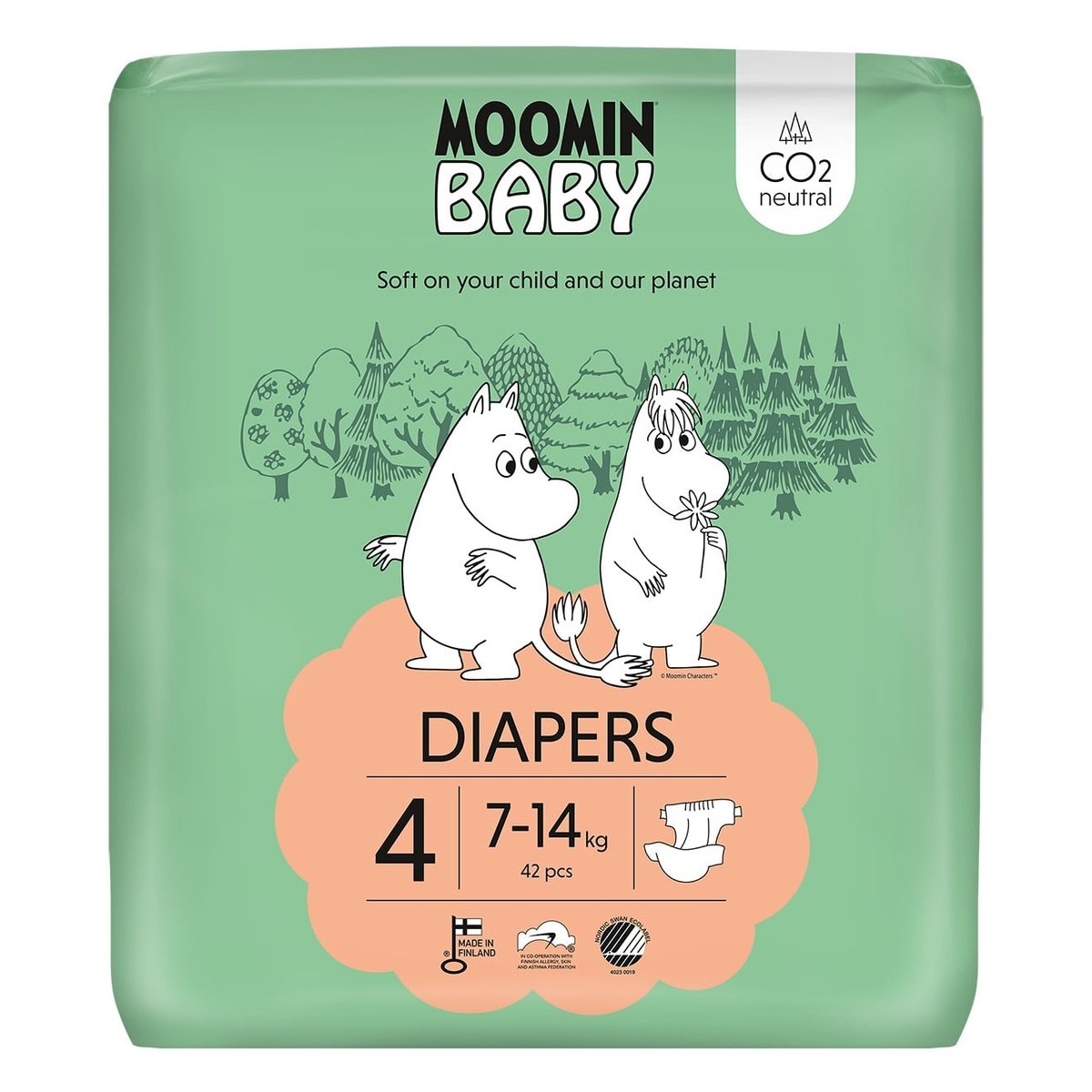 Moomin Baby EKO Jednorázové plenky maxi 4 (7–14 kg)
