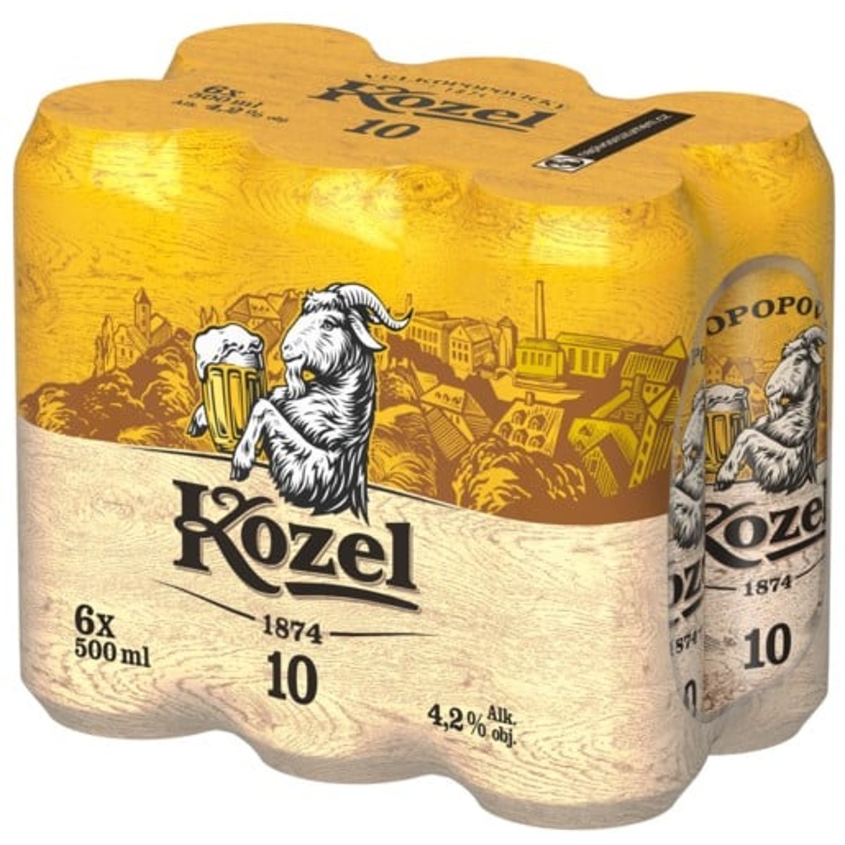 Velkopopovický Kozel Světlý 6×0,5 l plech