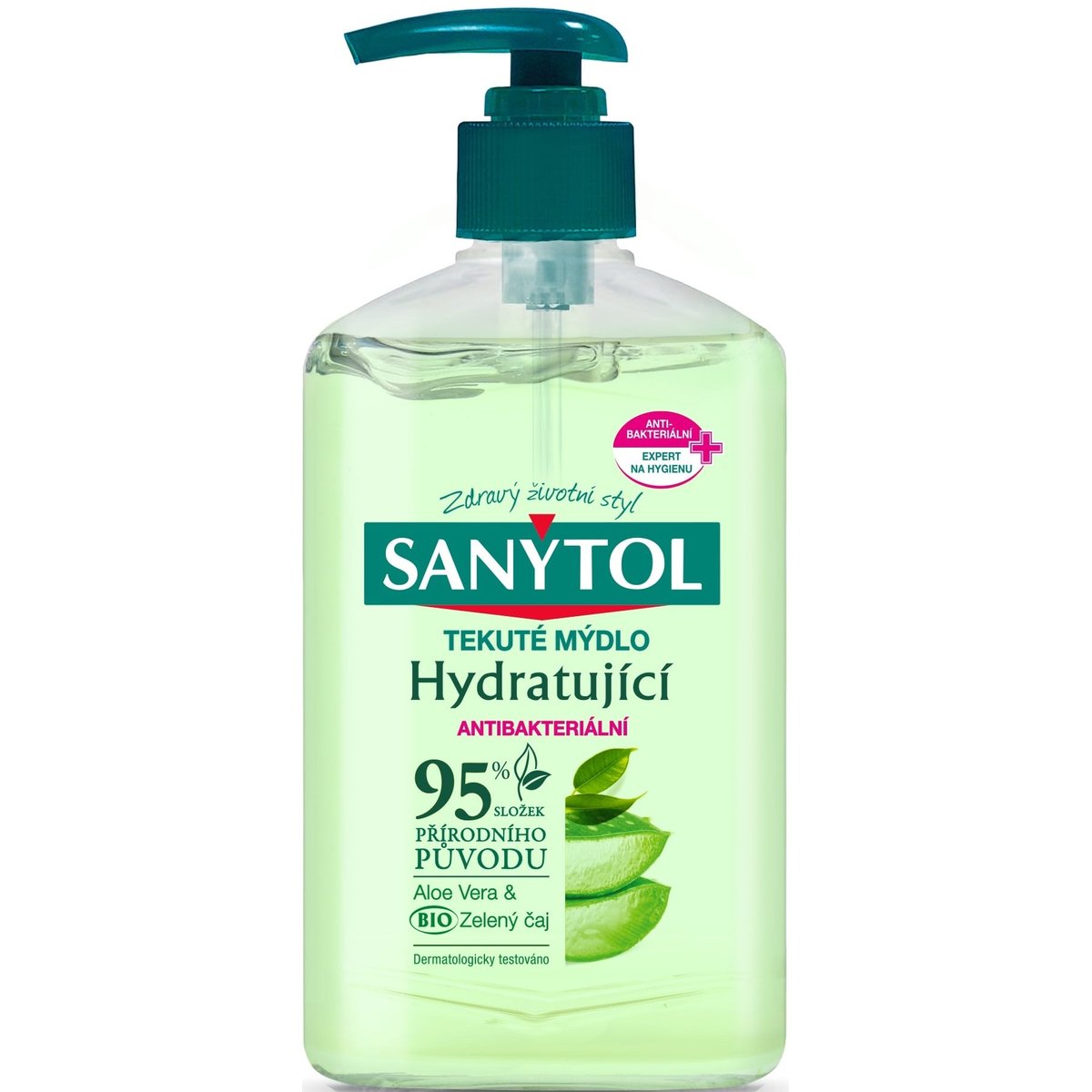 Sanytol Hydratující antibakteriální mýdlo aloe vera & zelený čaj