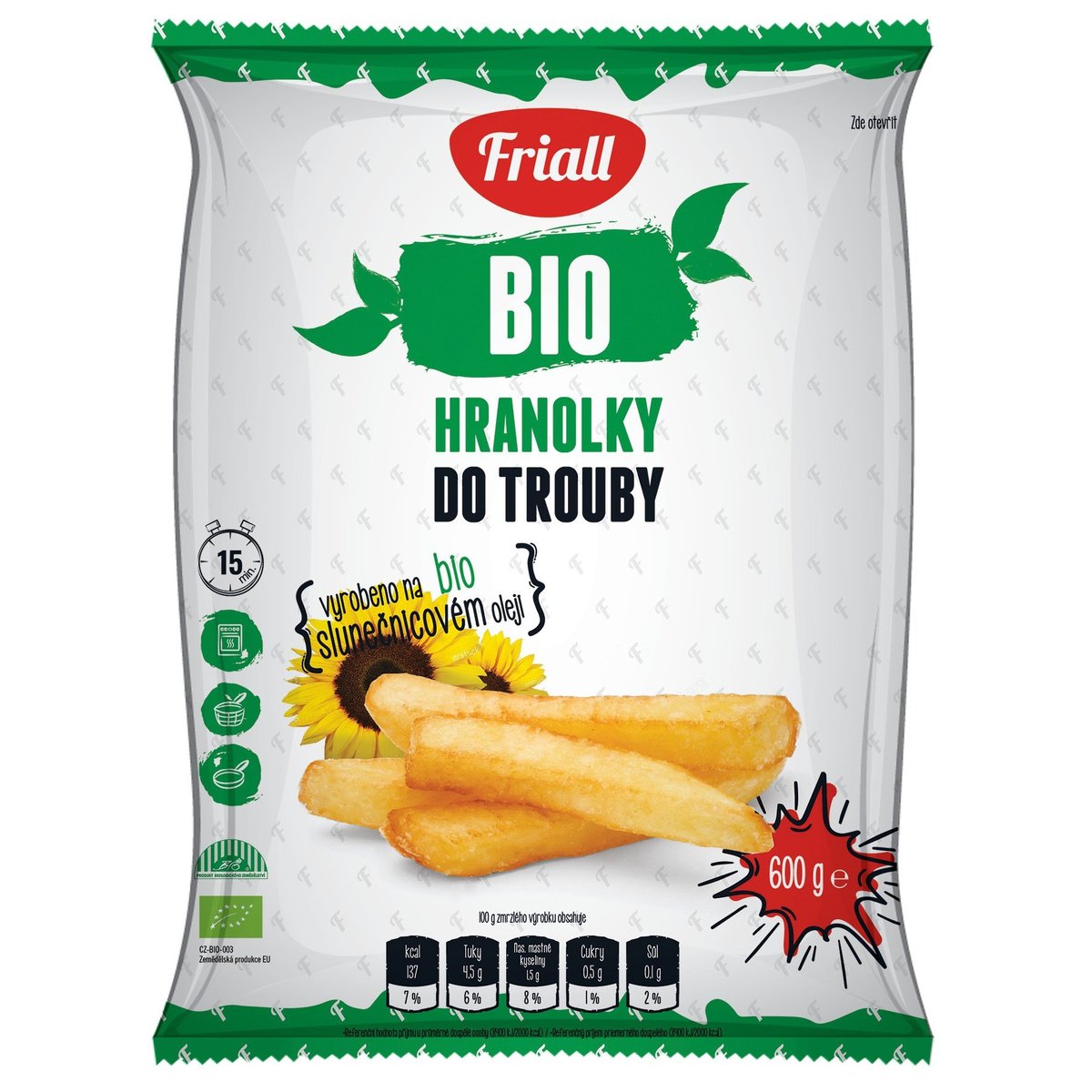 Friall BIO Bramborové hranolky do trouby