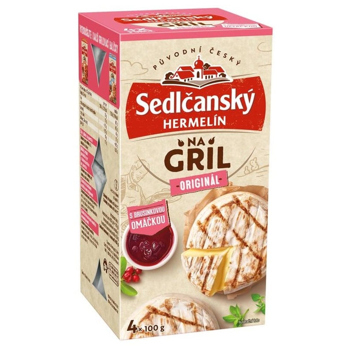 Sedlčanský Hermelín na gril s brusinkovou omáčkou, 4 ks