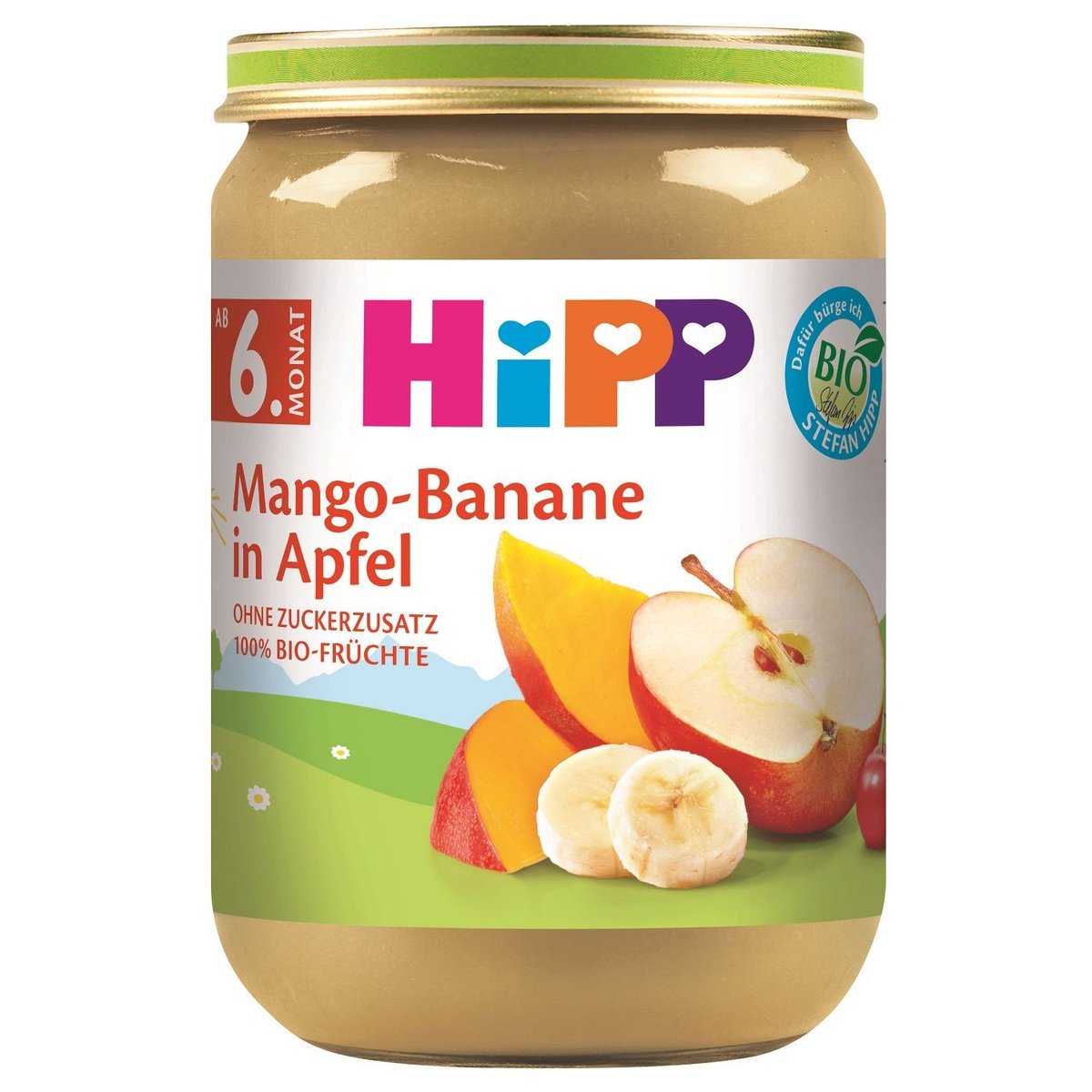 HiPP BIO Ovocný příkrm jablko, mango a banán