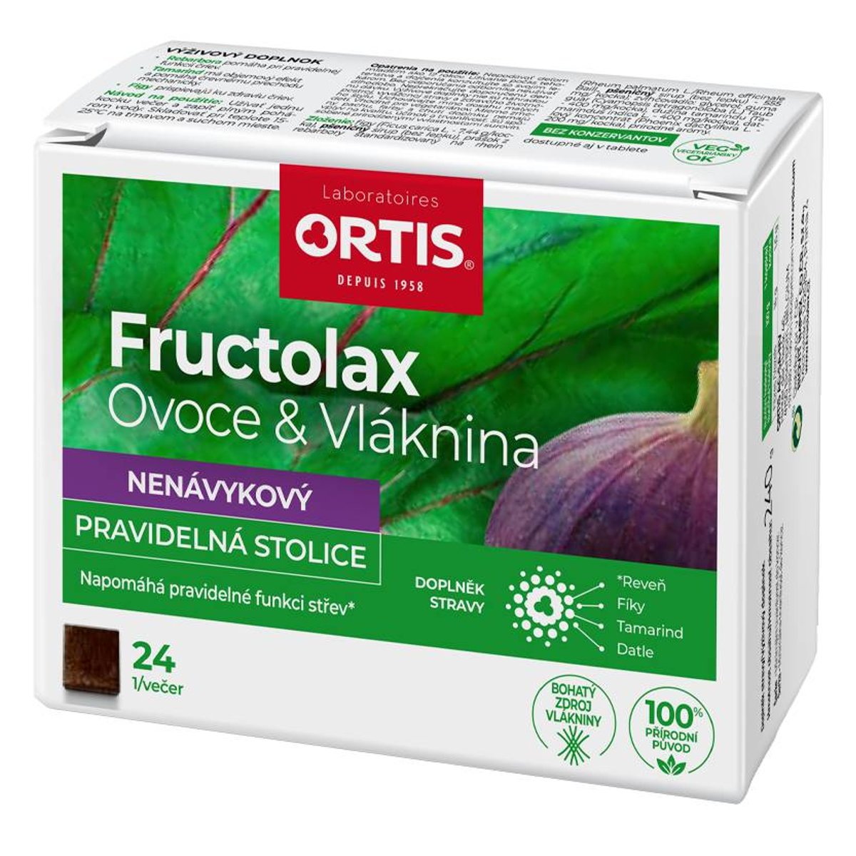 Fructolax Ovoce&Vláknina žvýkací kostky 24ks