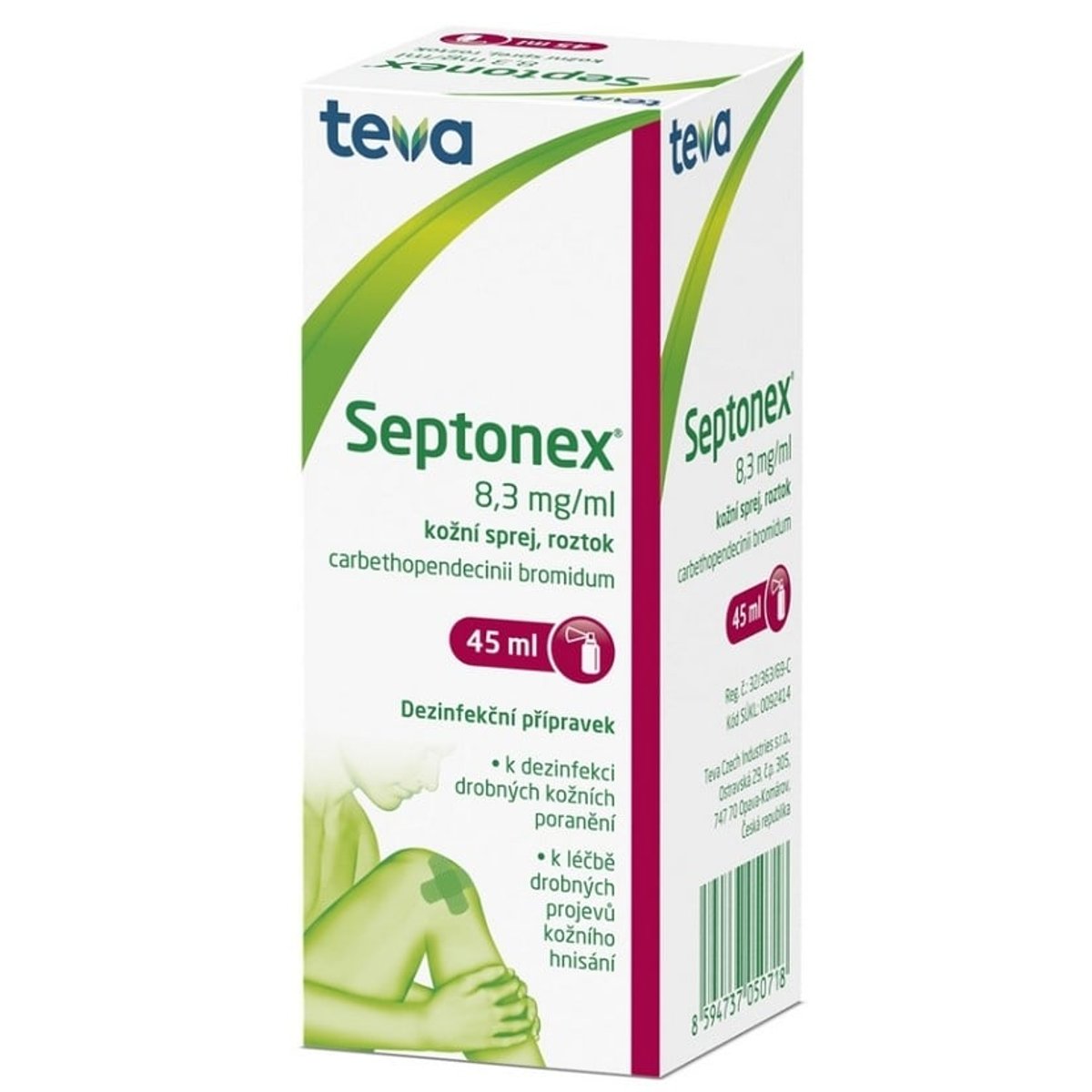 SEPTONEX 8,3MG/ML Kožní sprej, roztok 1X45ML