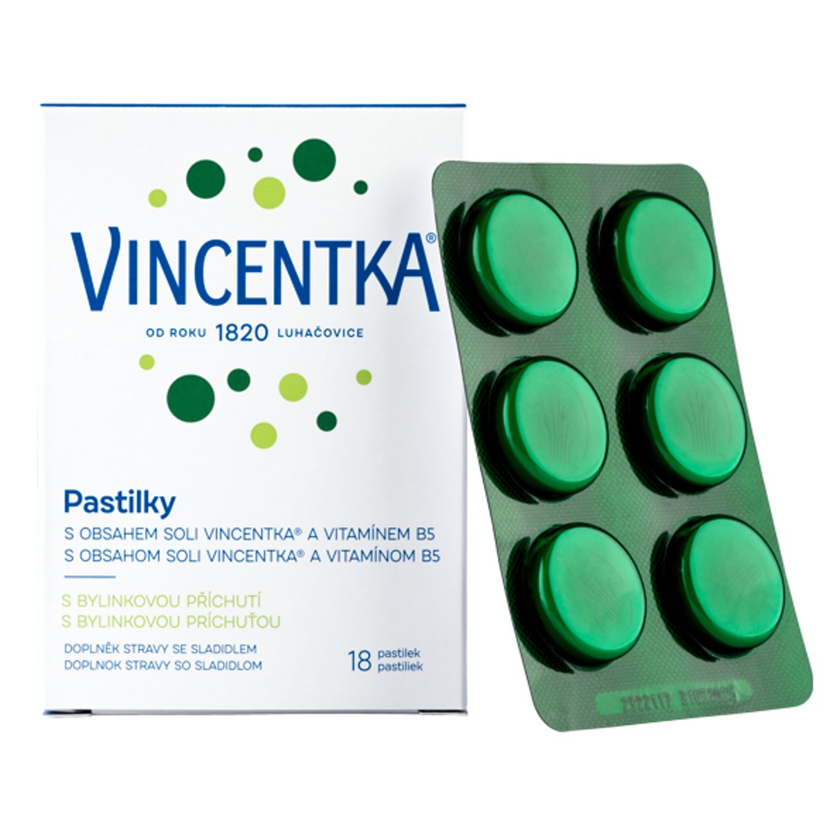 Vincentka Pastilky bylinné 18ks