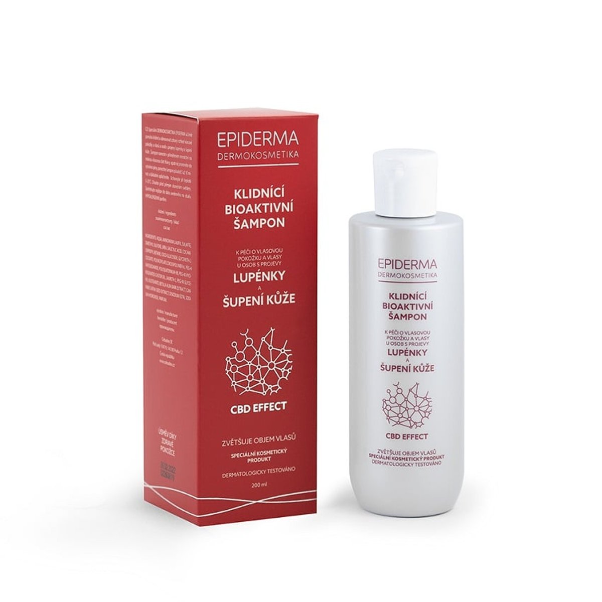 Epiderma CBD Bioaktivní šampón lupénka a seborea, 200ml