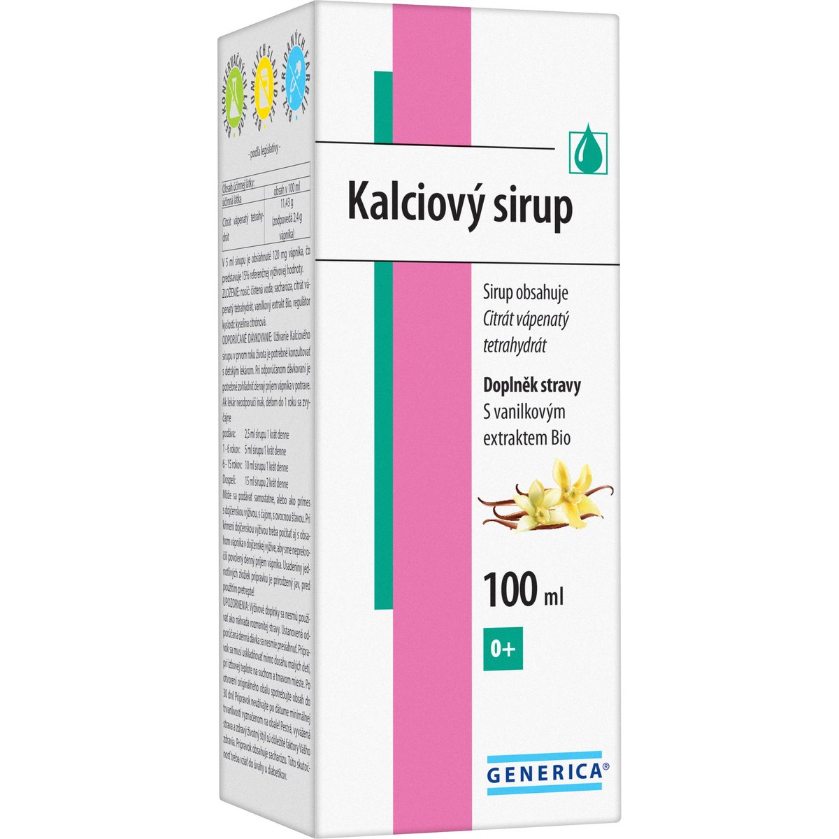 Kalciový sirup 100ml Generica