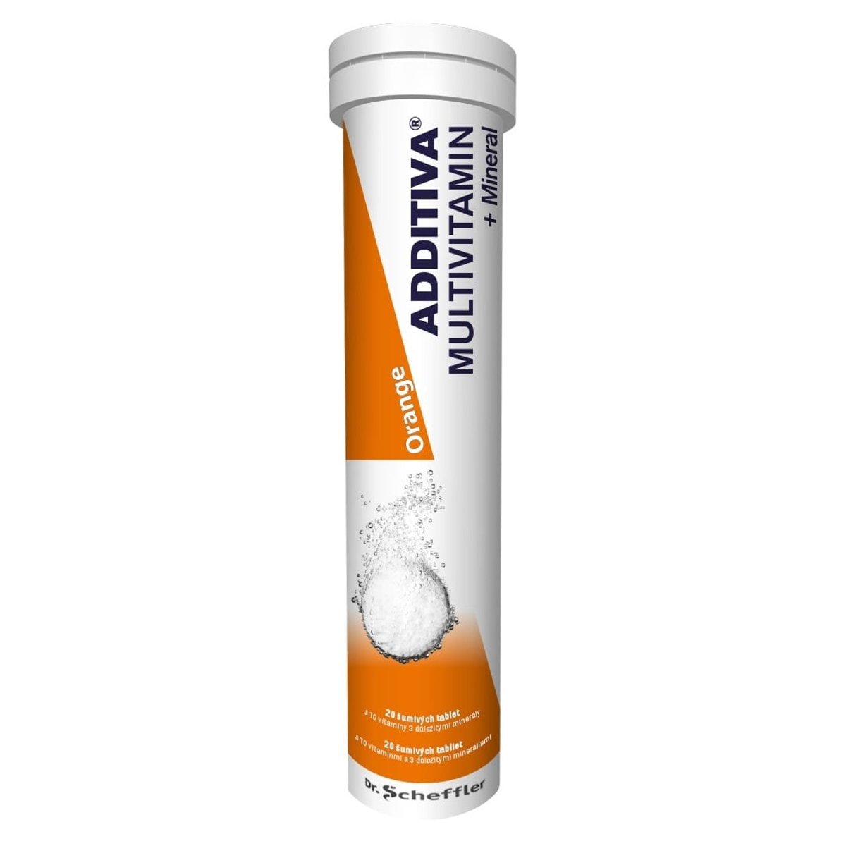 Additiva multivitamín + minerály 20 šumivých tablet Pomeranč