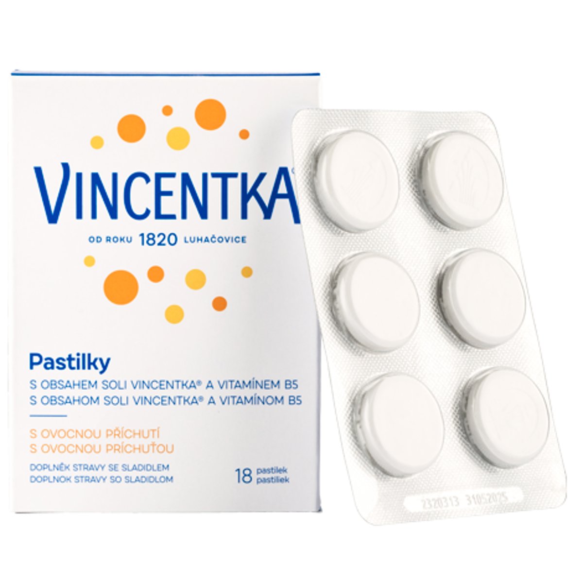Vincentka Pastilky ovocné 18ks