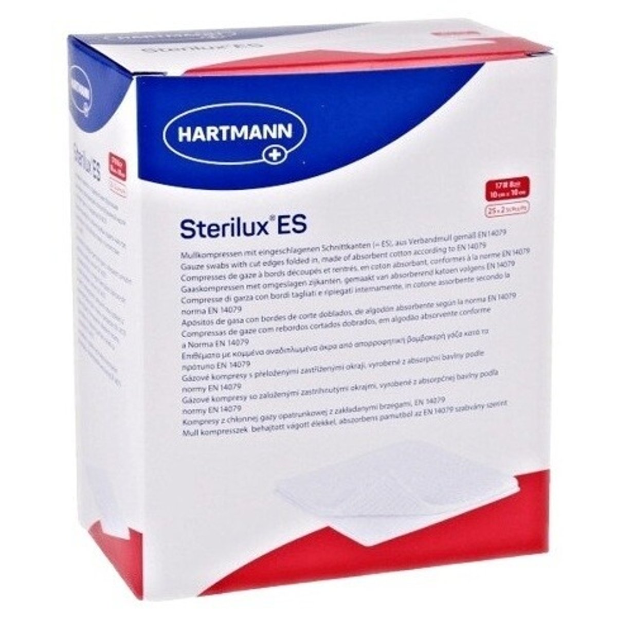 GÁZA SKLÁDANÁ KOMPRESY STERILNÍ STERILUX 10X10CM,8 VRSTEV,25X2KS