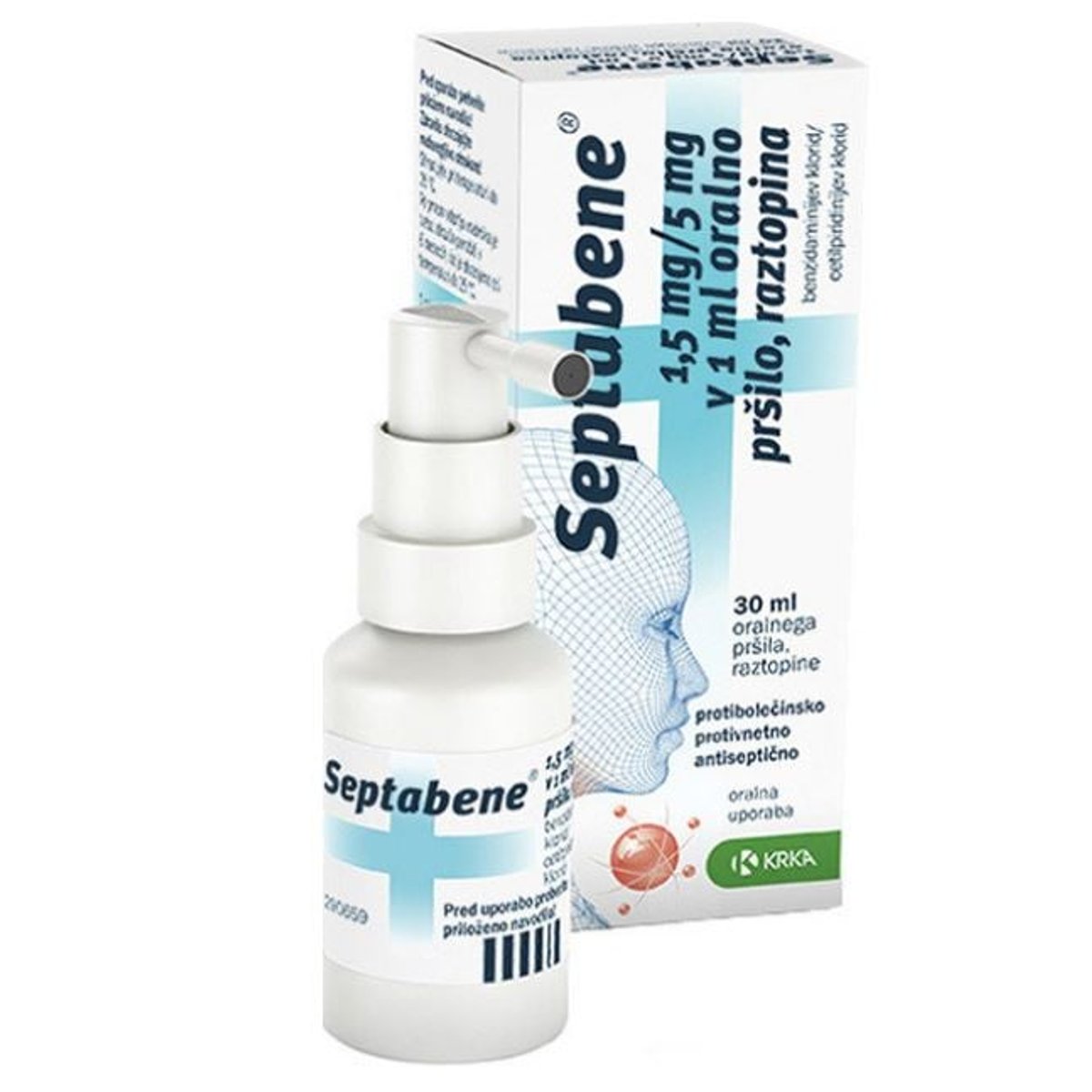 SEPTABENE 1,5MG/ML+5MG/ML Orální sprej, roztok 30ML
