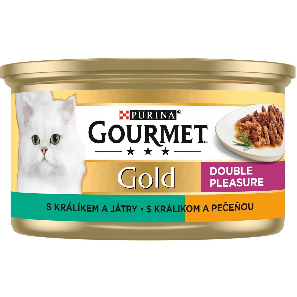 Gourmet Gold konzerva pro kočky králík, játra