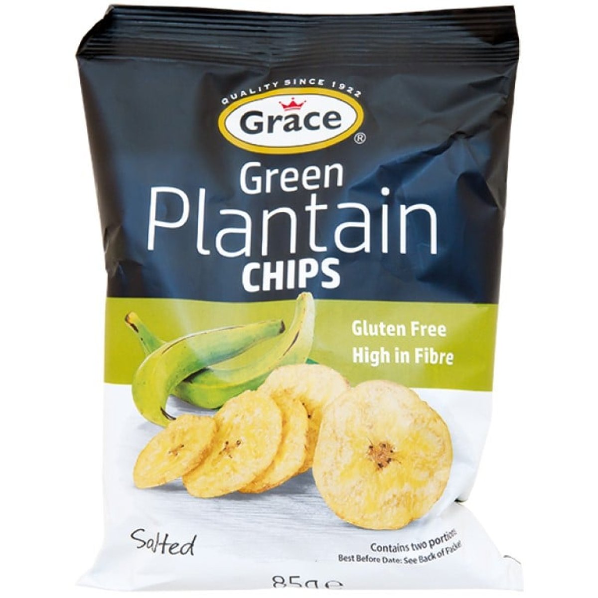 Grace Bezlepkové chipsy ze zelených banánů plantain solené