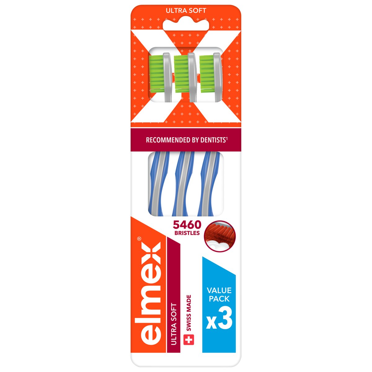 Levně elmex Ultra Soft zubní kartáček měkký multipack 3ks