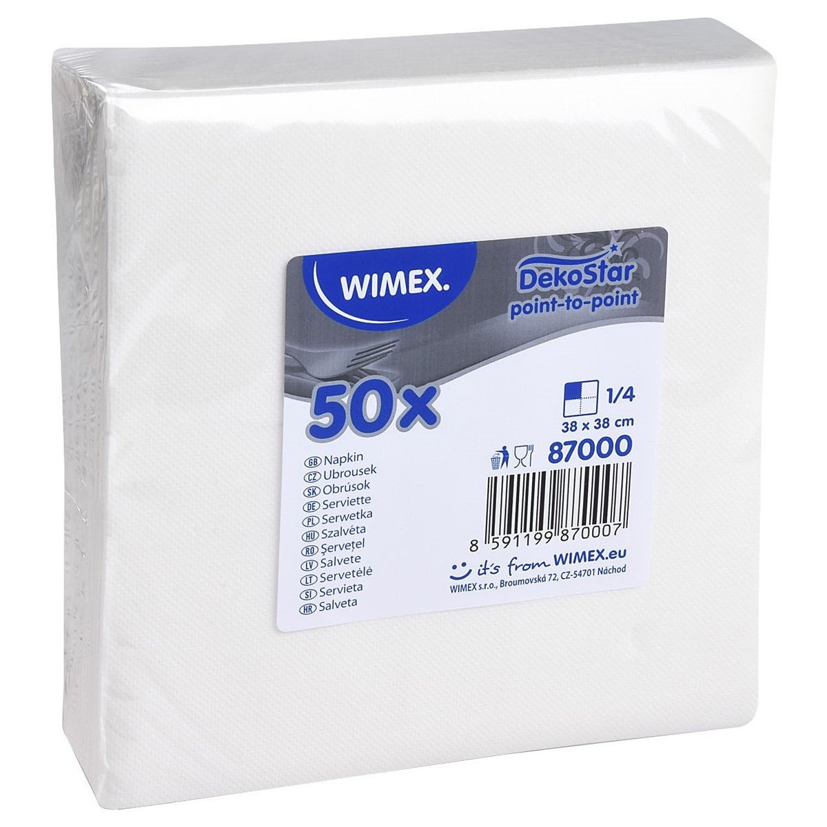 DekoStar Ubrousky bílé 38×38 cm