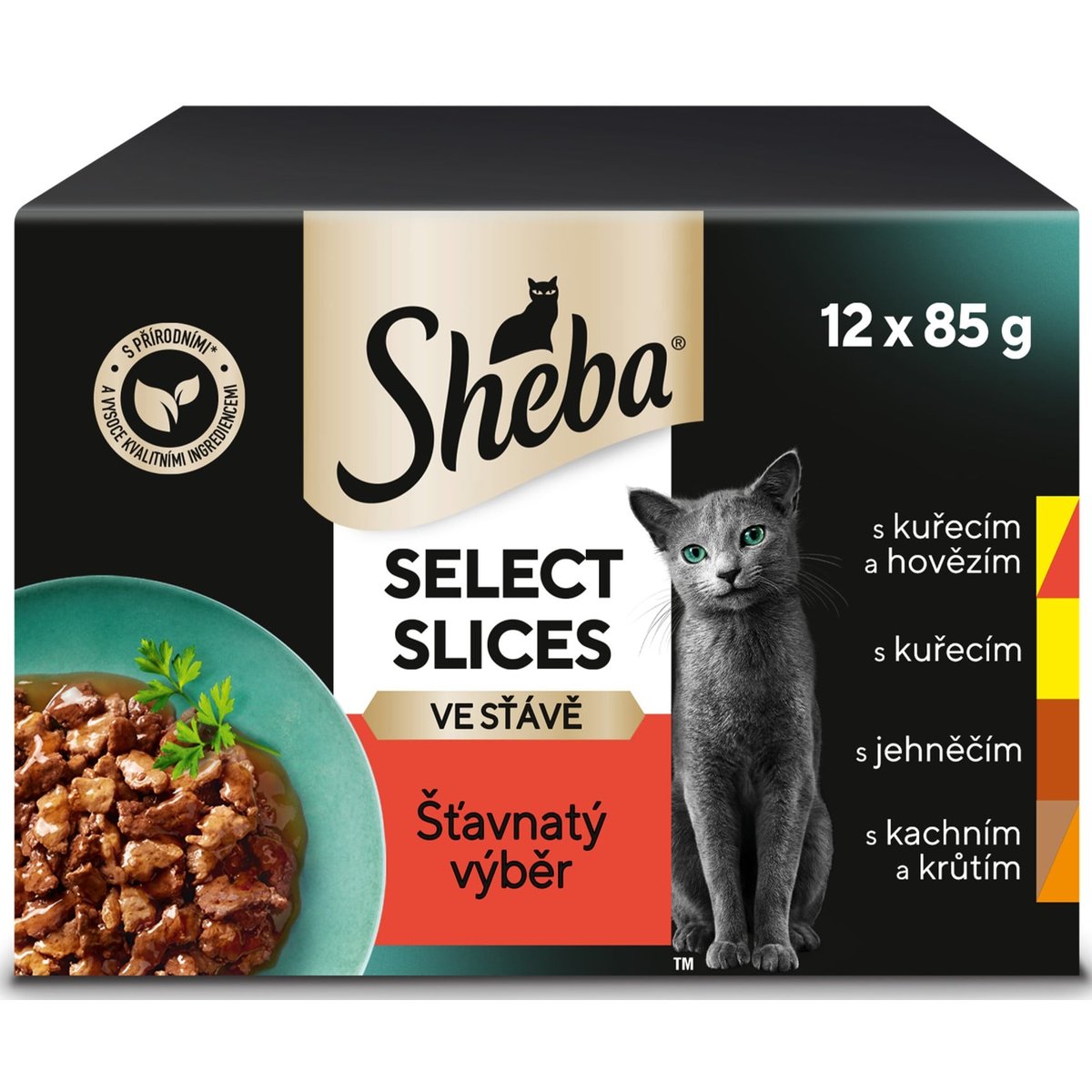 Sheba Kapsičky smíšený výběr ve šťávě pro dospělé kočky 12×85 g