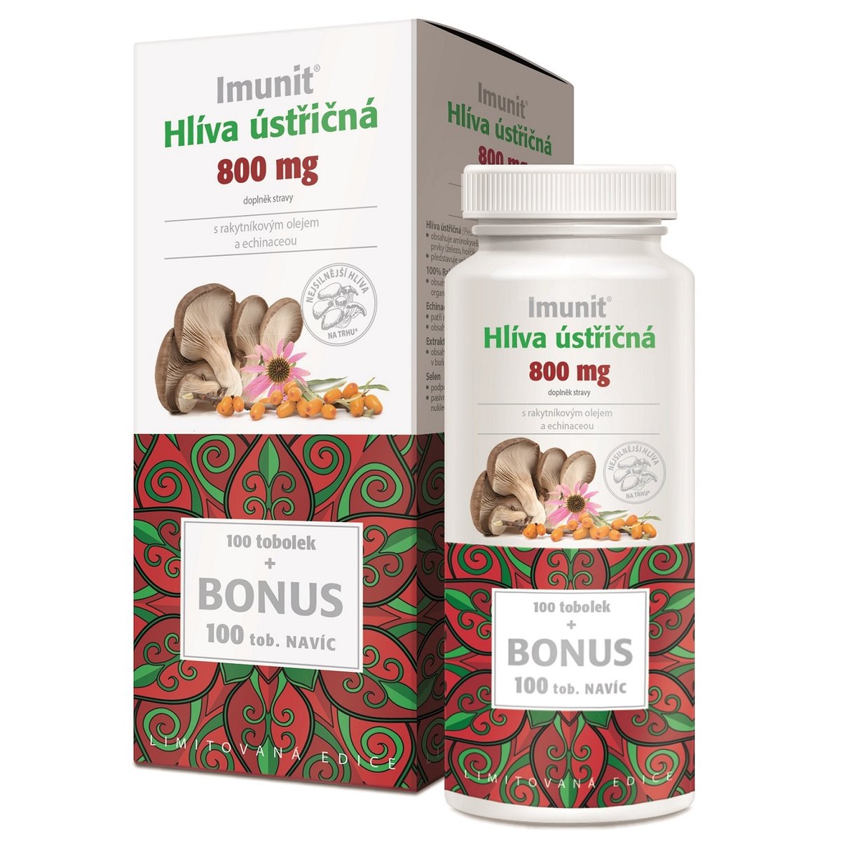 Levně Hlíva ústř.800mg s rakyt. a echin. Imunit 100+100