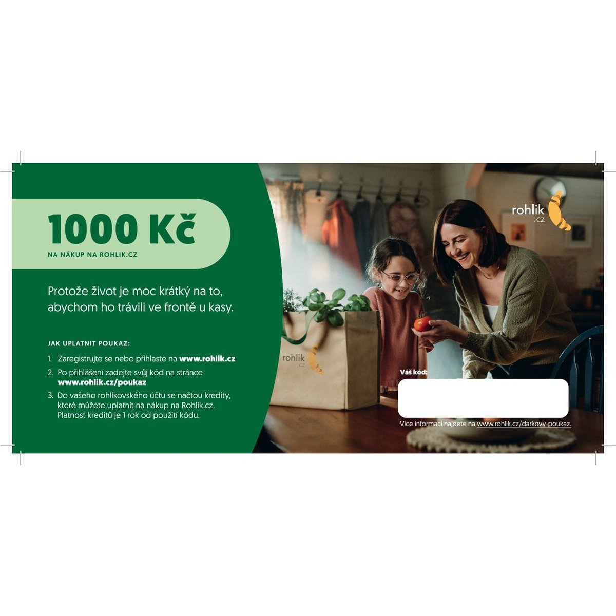 Dárkový poukaz na nákup v hodnotě 1000 Kč