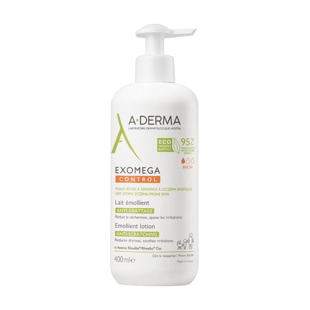 A-DERMA Exomega CONTROL Emolienční mléko 400ml