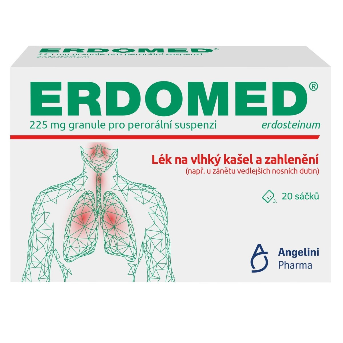 ERDOMED 225MG Granule pro perorální suspenzi 20