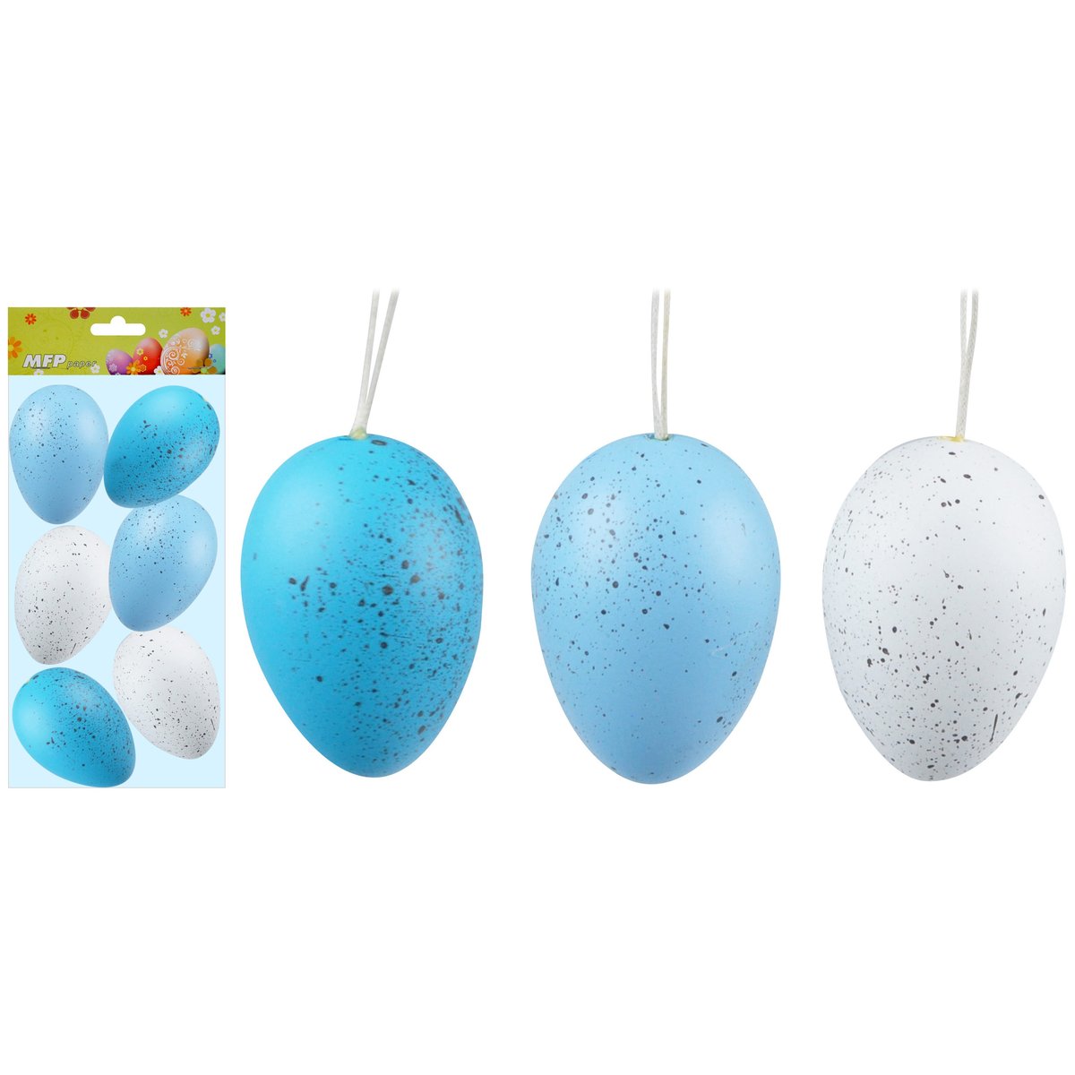 Velikonoční kropenatá vajíčka plast, modrá