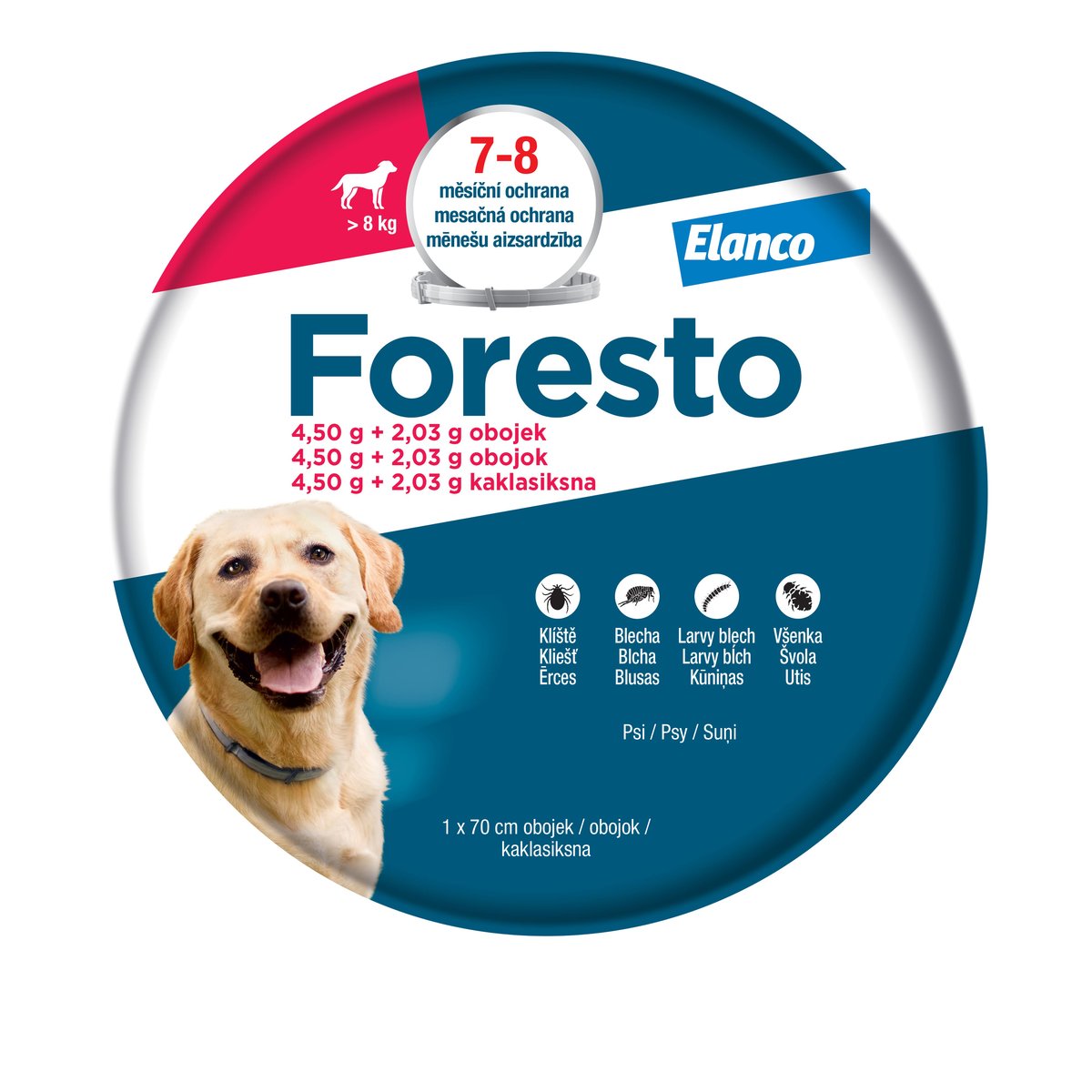 Foresto 4.50g+2.03g obojek psy nad 8kg 70cm