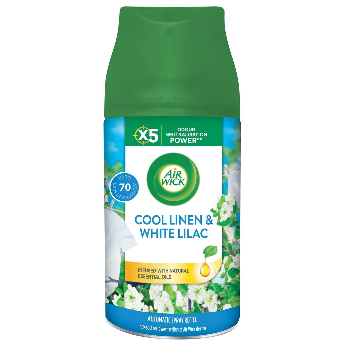 Air Wick Freshmatic automatický osvěžovač vzduchu svěží prádlo a bílá lilie, náplň