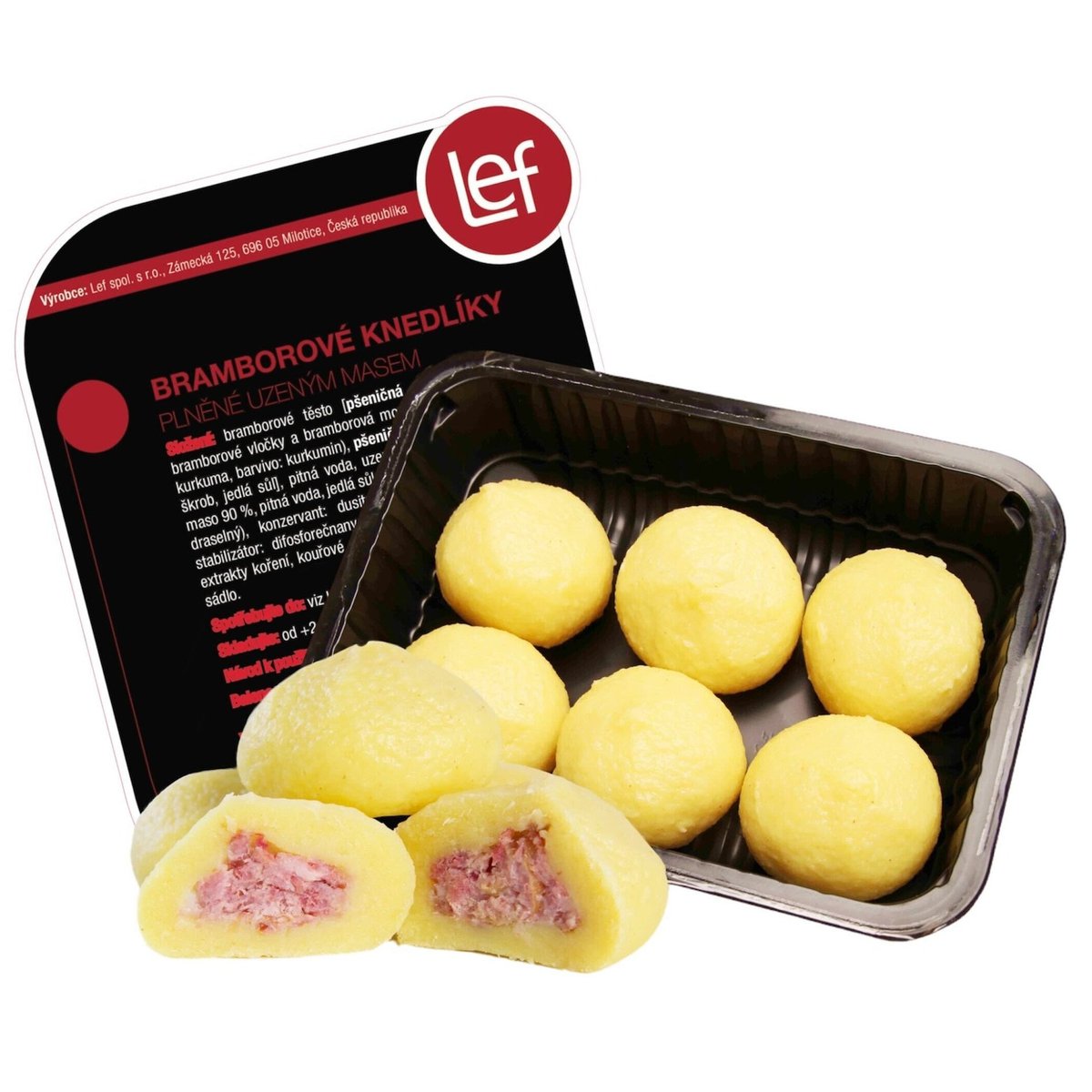 Lef Bramborové knedlíky plněné uzeným masem