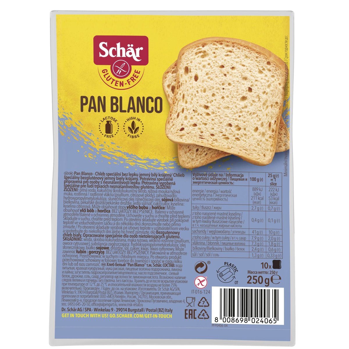 Schär Pan blanco bezlepkový chléb