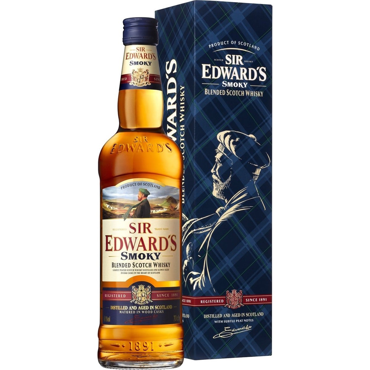 Sir Edward´s Smoky Blended Scotch Whisky 40% obj. dárkové balení