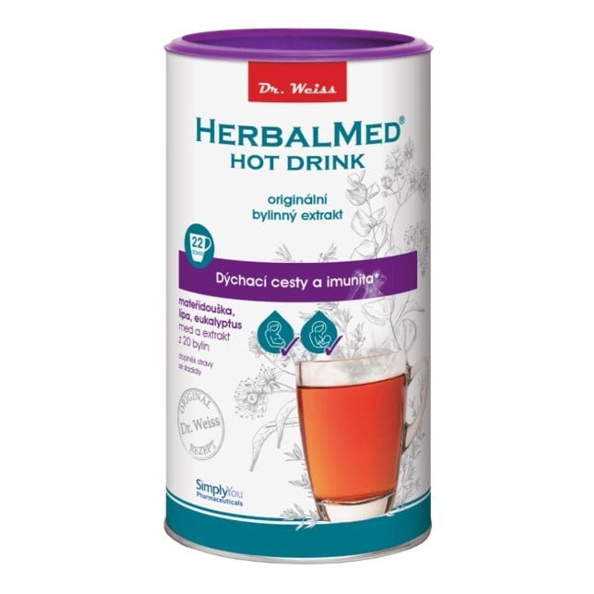 HERBALMED HotDrink Dr.Weiss dých.cesty 180g+vitC