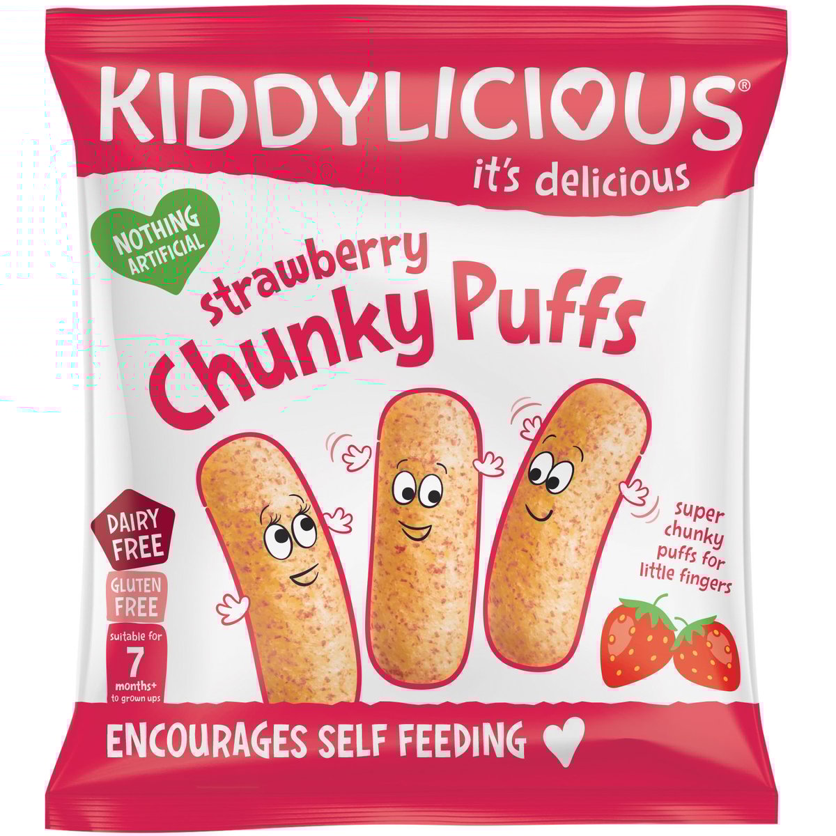 Kiddylicious Křupky jahodové velké