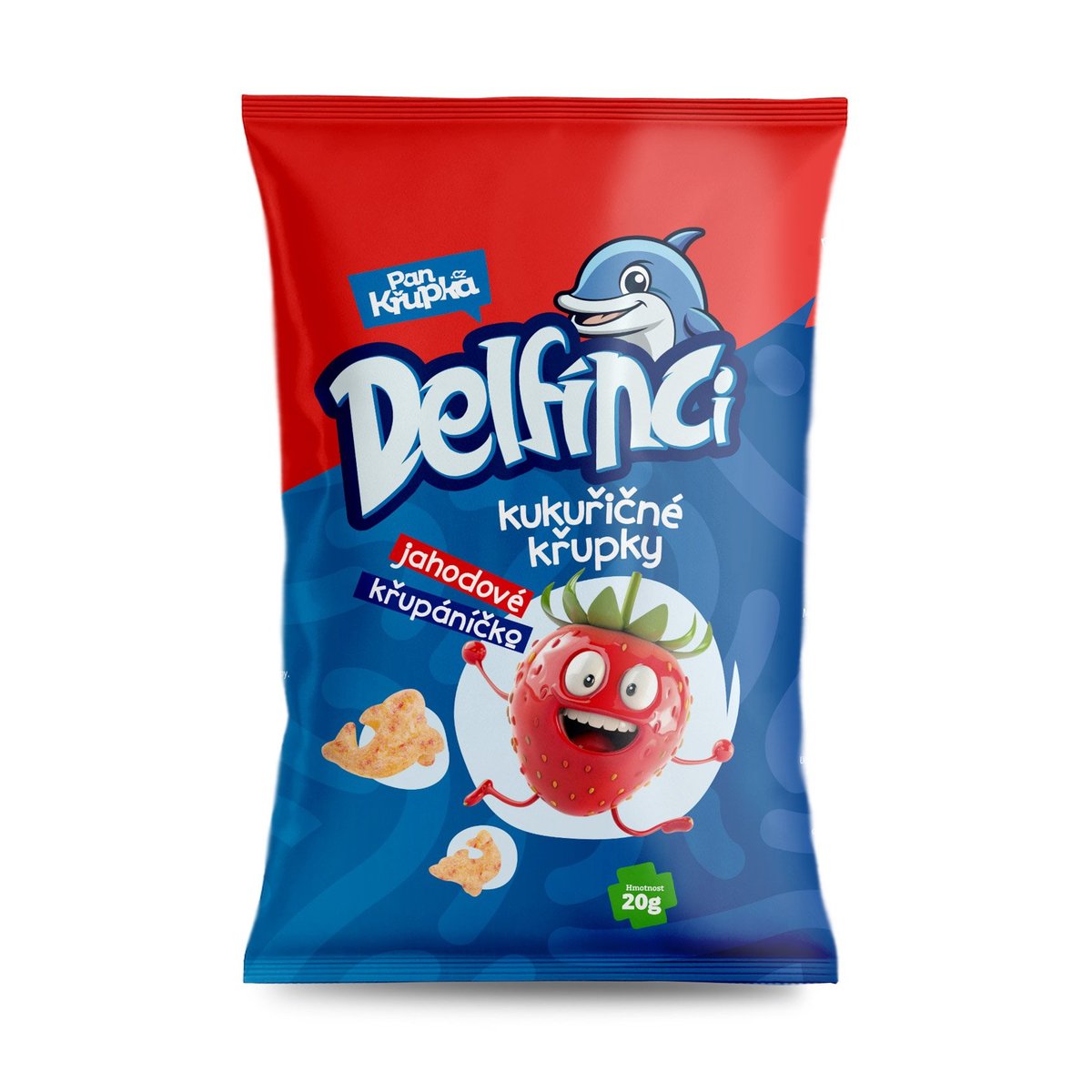 Pan Křupka Delfínci kukuřičný snack jahodový