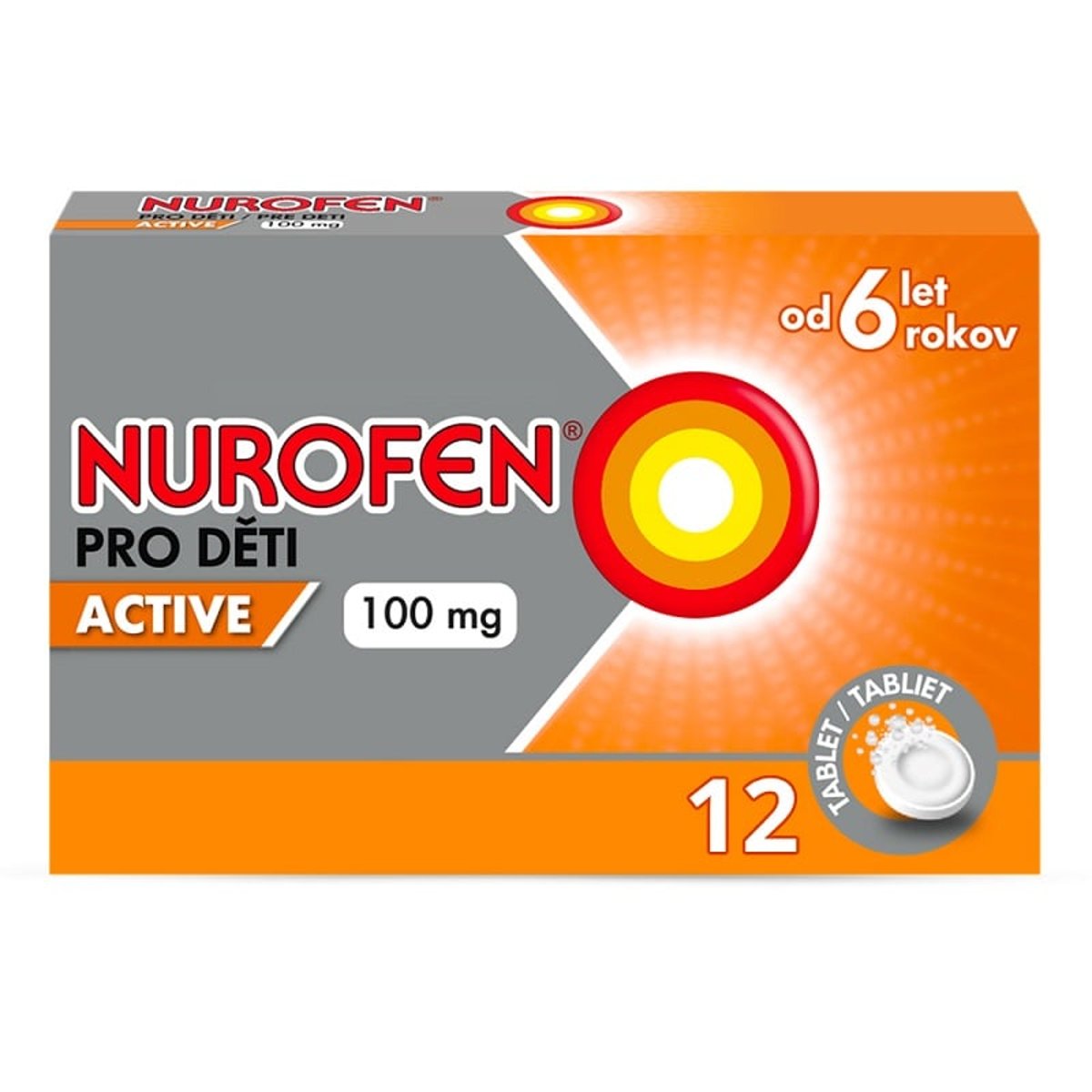 NUROFEN PRO DĚTI ACTIVE 100MG Tableta dispergovatelná v ústech 12