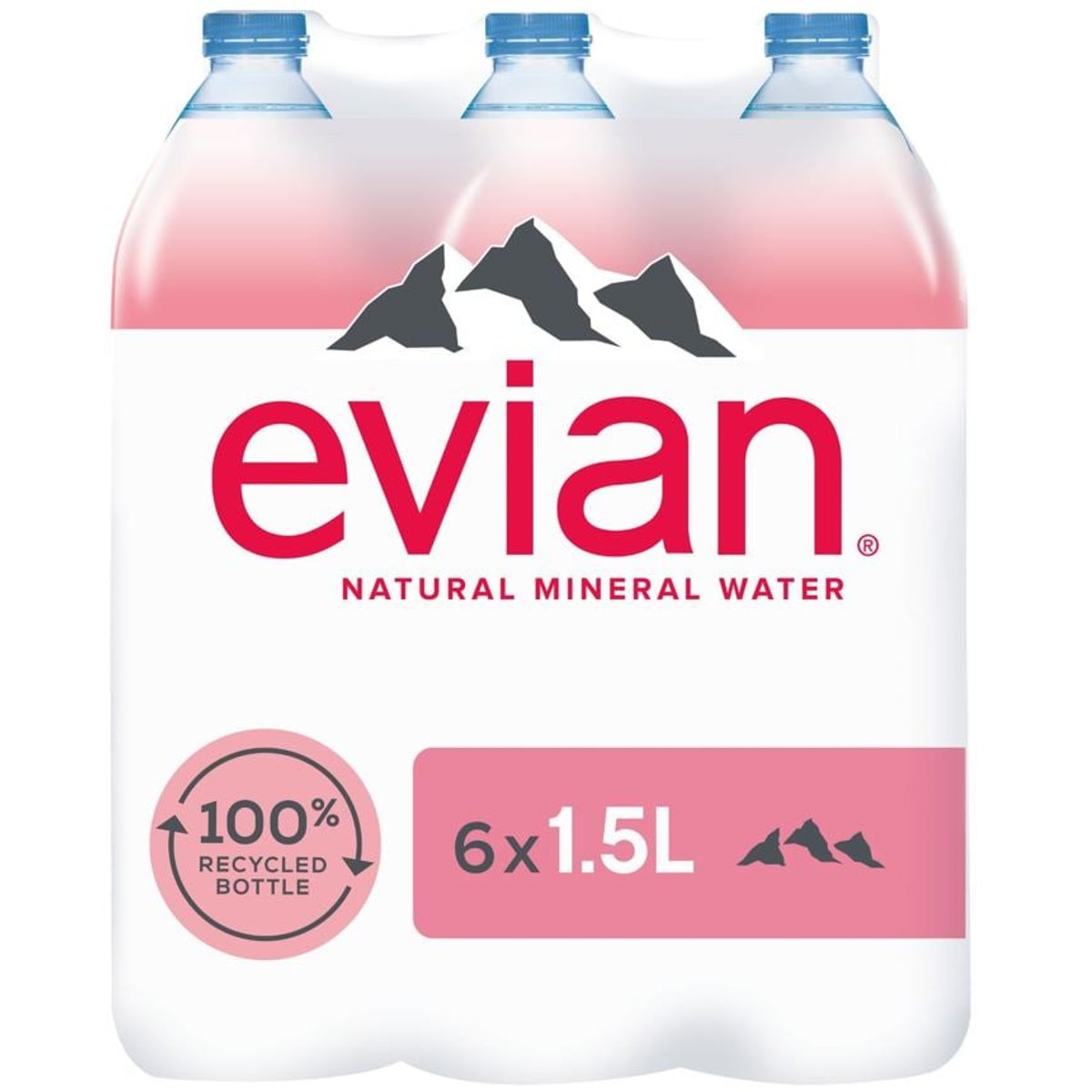 Voda Evian - neperlivá, 6 x 1,5 l