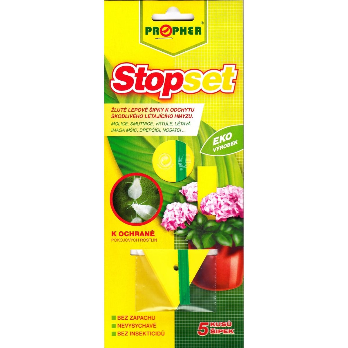 Propher Stopset Lepové šipky žluté 14×5 cm